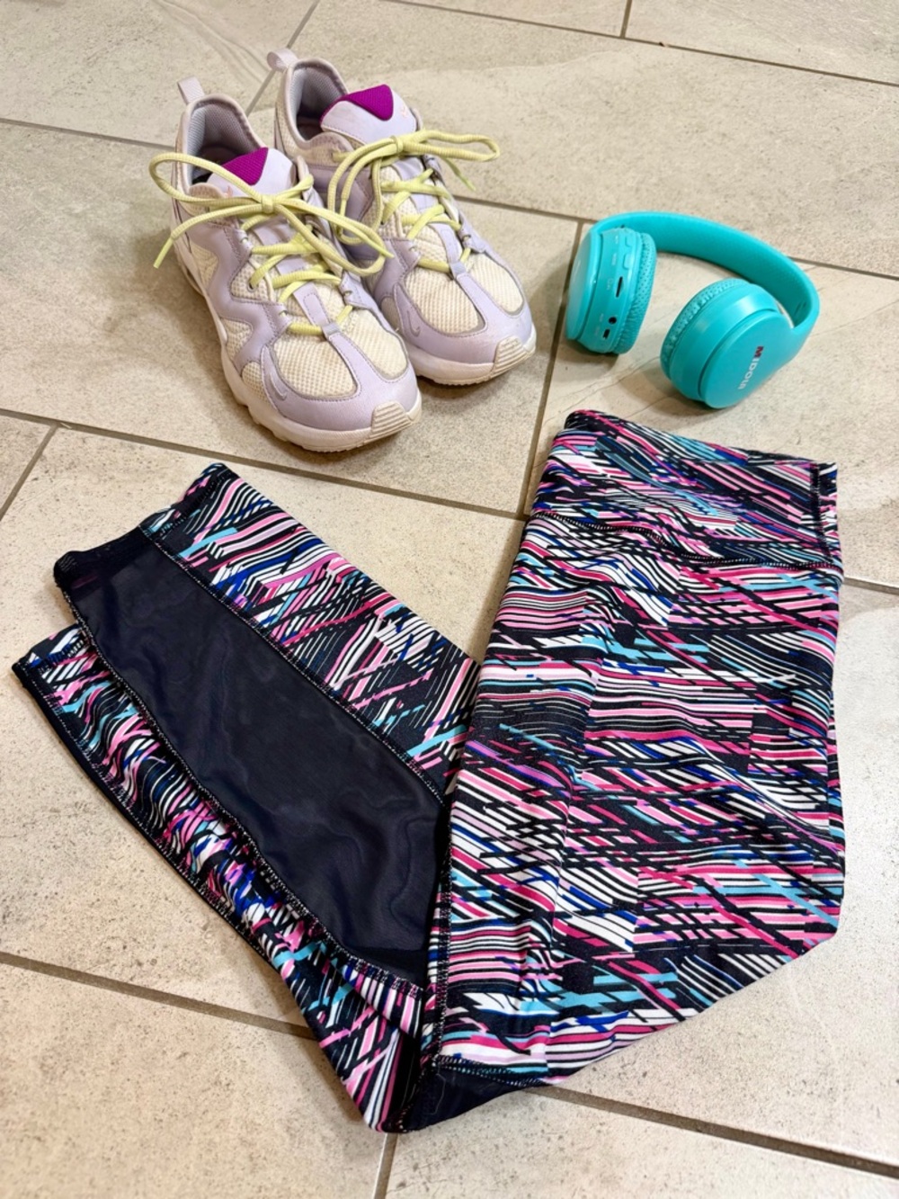 Fabletics Zoey Capri - Multi Color with Mesh inner leg/calf